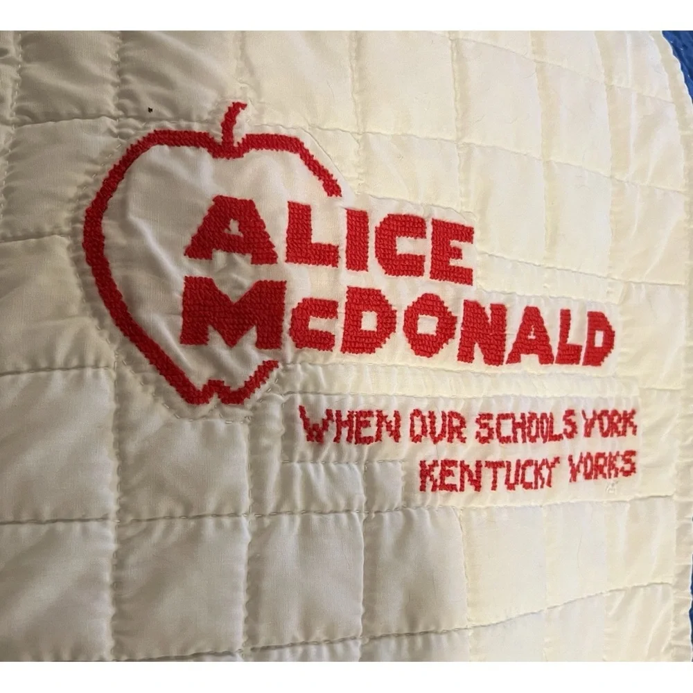 Quilt vintage 1985 Alice McDonald Unique Commemorative‎ Present Kentucky Educate
